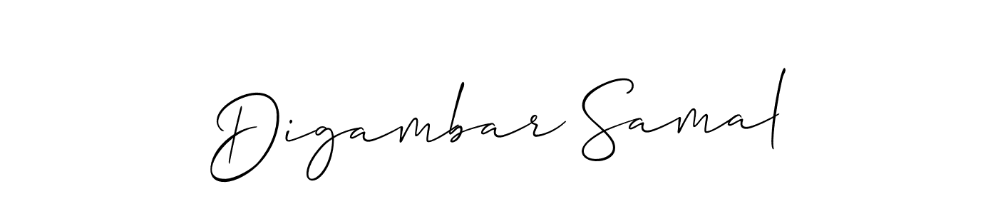 You should practise on your own different ways (Allison_Script) to write your name (Digambar Samal) in signature. don't let someone else do it for you. Digambar Samal signature style 2 images and pictures png