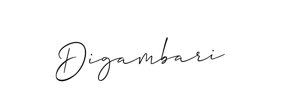 Use a signature maker to create a handwritten signature online. With this signature software, you can design (Allison_Script) your own signature for name Digambari. Digambari signature style 2 images and pictures png