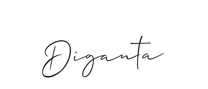 Make a beautiful signature design for name Diganta. With this signature (Allison_Script) style, you can create a handwritten signature for free. Diganta signature style 2 images and pictures png