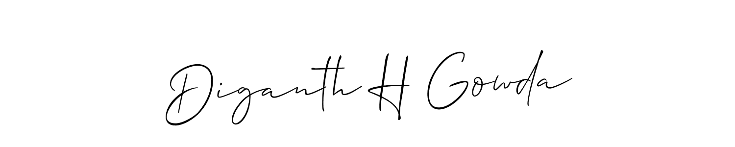 Best and Professional Signature Style for Diganth H Gowda. Allison_Script Best Signature Style Collection. Diganth H Gowda signature style 2 images and pictures png