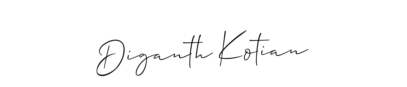 How to Draw Diganth Kotian signature style? Allison_Script is a latest design signature styles for name Diganth Kotian. Diganth Kotian signature style 2 images and pictures png