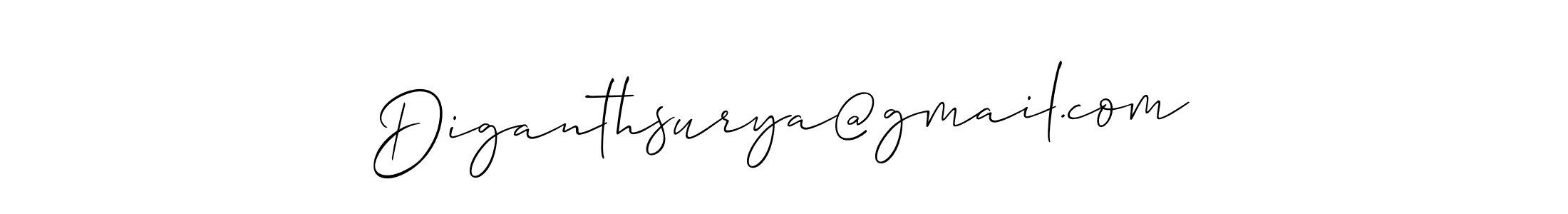 Create a beautiful signature design for name Diganthsurya@gmail.com. With this signature (Allison_Script) fonts, you can make a handwritten signature for free. Diganthsurya@gmail.com signature style 2 images and pictures png