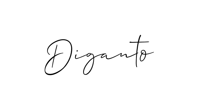 How to make Diganto signature? Allison_Script is a professional autograph style. Create handwritten signature for Diganto name. Diganto signature style 2 images and pictures png