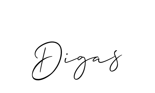 Use a signature maker to create a handwritten signature online. With this signature software, you can design (Allison_Script) your own signature for name Digas. Digas signature style 2 images and pictures png