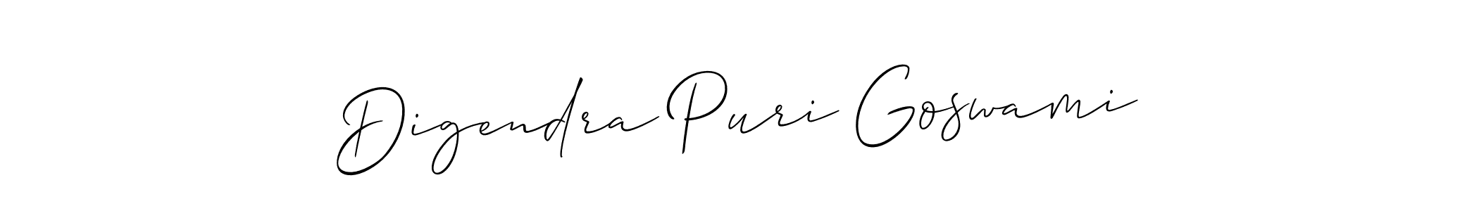 How to make Digendra Puri Goswami signature? Allison_Script is a professional autograph style. Create handwritten signature for Digendra Puri Goswami name. Digendra Puri Goswami signature style 2 images and pictures png