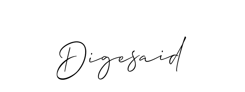 Make a beautiful signature design for name Digesaid. With this signature (Allison_Script) style, you can create a handwritten signature for free. Digesaid signature style 2 images and pictures png