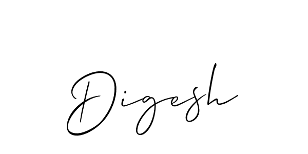 Use a signature maker to create a handwritten signature online. With this signature software, you can design (Allison_Script) your own signature for name Digesh. Digesh signature style 2 images and pictures png