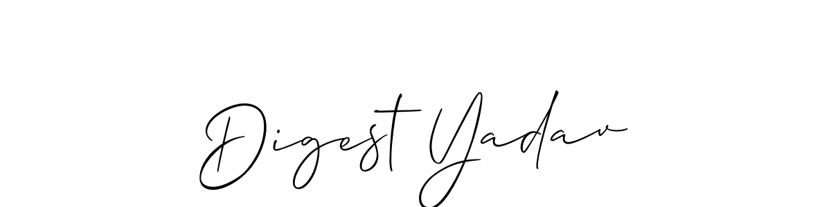 Design your own signature with our free online signature maker. With this signature software, you can create a handwritten (Allison_Script) signature for name Digest Yadav. Digest Yadav signature style 2 images and pictures png