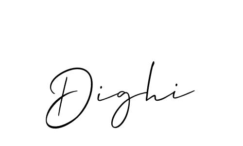 Use a signature maker to create a handwritten signature online. With this signature software, you can design (Allison_Script) your own signature for name Dighi. Dighi signature style 2 images and pictures png