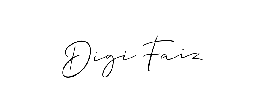 Create a beautiful signature design for name Digi Faiz. With this signature (Allison_Script) fonts, you can make a handwritten signature for free. Digi Faiz signature style 2 images and pictures png