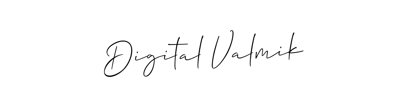 How to make Digital Valmik name signature. Use Allison_Script style for creating short signs online. This is the latest handwritten sign. Digital Valmik signature style 2 images and pictures png