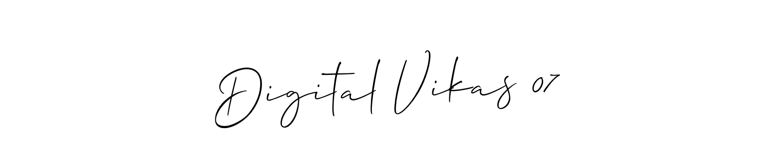 if you are searching for the best signature style for your name Digital Vikas 07. so please give up your signature search. here we have designed multiple signature styles  using Allison_Script. Digital Vikas 07 signature style 2 images and pictures png