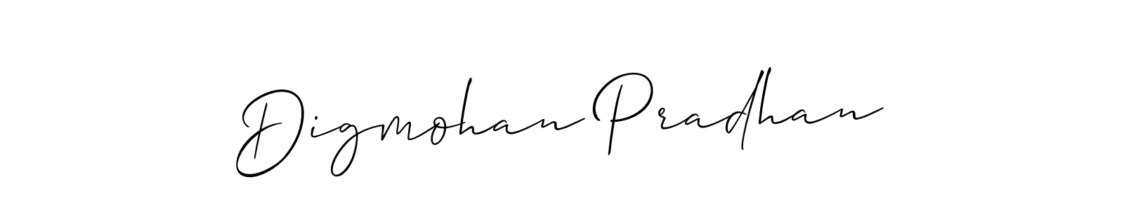 Digmohan Pradhan stylish signature style. Best Handwritten Sign (Allison_Script) for my name. Handwritten Signature Collection Ideas for my name Digmohan Pradhan. Digmohan Pradhan signature style 2 images and pictures png