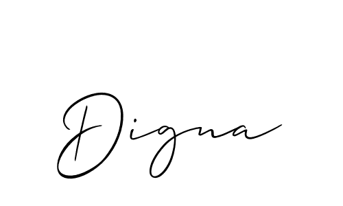 How to make Digna signature? Allison_Script is a professional autograph style. Create handwritten signature for Digna name. Digna signature style 2 images and pictures png