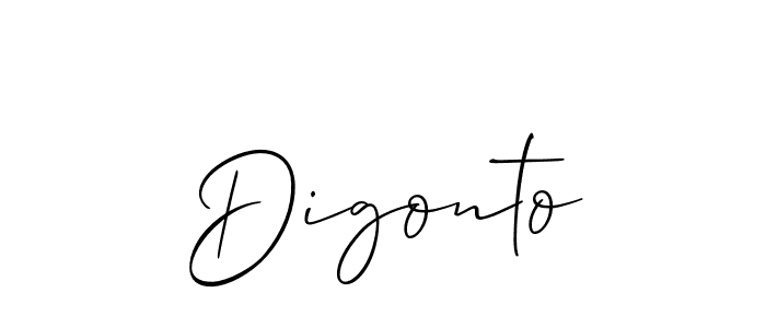 Make a beautiful signature design for name Digonto. With this signature (Allison_Script) style, you can create a handwritten signature for free. Digonto signature style 2 images and pictures png