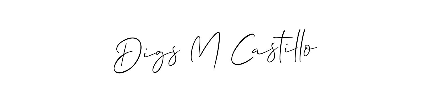 if you are searching for the best signature style for your name Digs M Castillo. so please give up your signature search. here we have designed multiple signature styles  using Allison_Script. Digs M Castillo signature style 2 images and pictures png