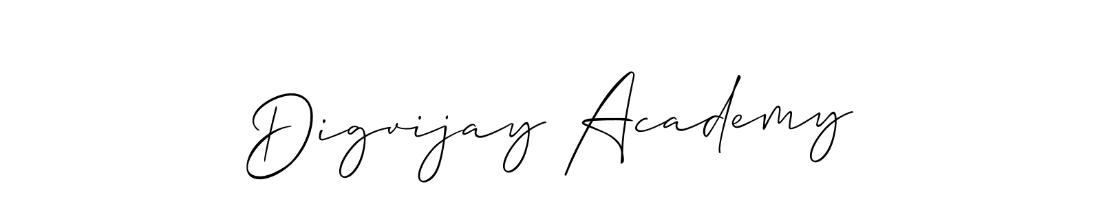 Design your own signature with our free online signature maker. With this signature software, you can create a handwritten (Allison_Script) signature for name Digvijay Academy. Digvijay Academy signature style 2 images and pictures png