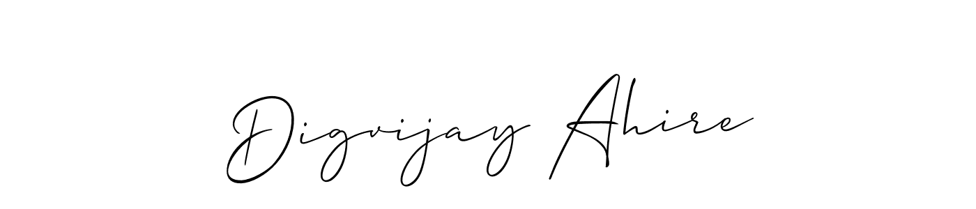 How to make Digvijay Ahire name signature. Use Allison_Script style for creating short signs online. This is the latest handwritten sign. Digvijay Ahire signature style 2 images and pictures png