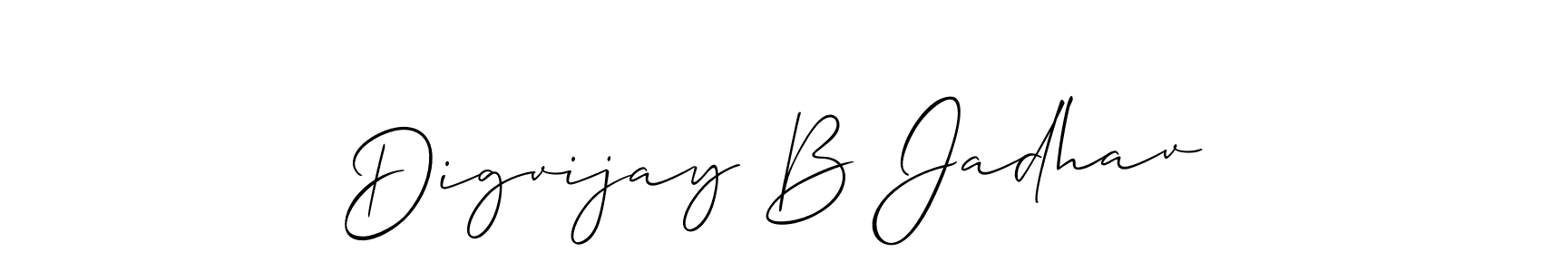 How to make Digvijay B Jadhav name signature. Use Allison_Script style for creating short signs online. This is the latest handwritten sign. Digvijay B Jadhav signature style 2 images and pictures png