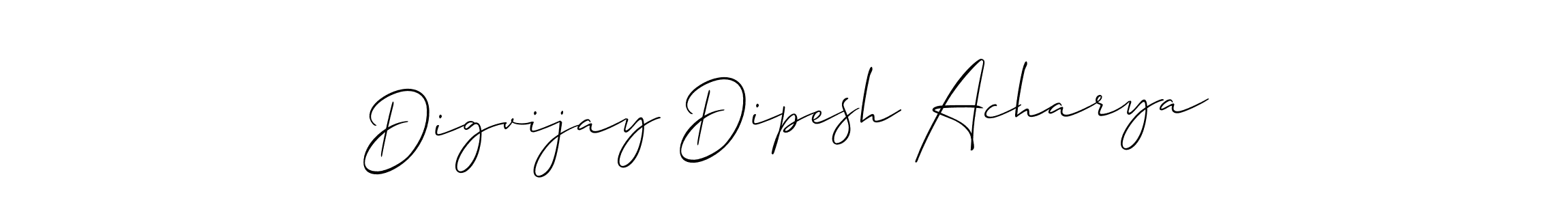 Also we have Digvijay Dipesh Acharya name is the best signature style. Create professional handwritten signature collection using Allison_Script autograph style. Digvijay Dipesh Acharya signature style 2 images and pictures png