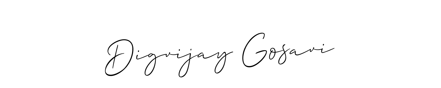 Make a beautiful signature design for name Digvijay Gosavi. With this signature (Allison_Script) style, you can create a handwritten signature for free. Digvijay Gosavi signature style 2 images and pictures png