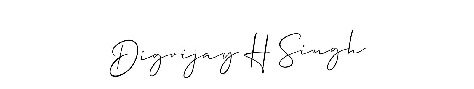 Allison_Script is a professional signature style that is perfect for those who want to add a touch of class to their signature. It is also a great choice for those who want to make their signature more unique. Get Digvijay H Singh name to fancy signature for free. Digvijay H Singh signature style 2 images and pictures png