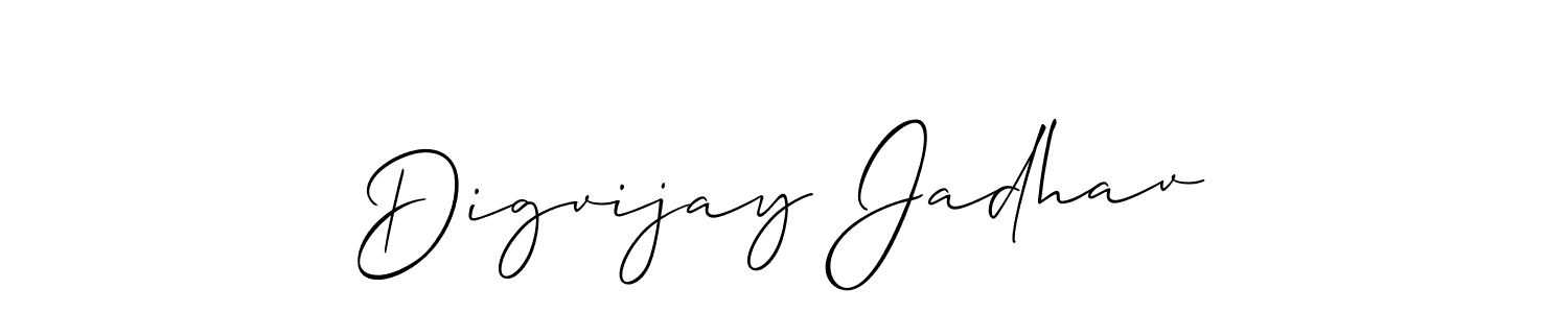 Make a beautiful signature design for name Digvijay Jadhav. With this signature (Allison_Script) style, you can create a handwritten signature for free. Digvijay Jadhav signature style 2 images and pictures png