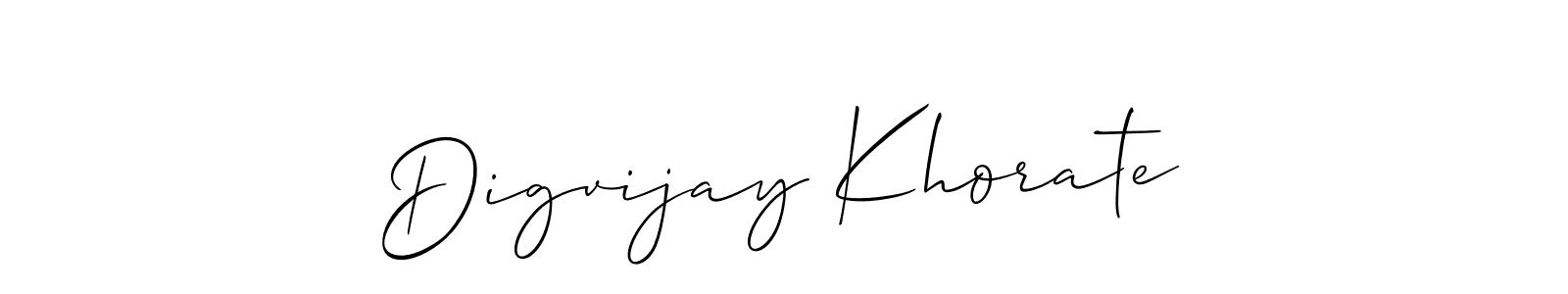 How to make Digvijay Khorate name signature. Use Allison_Script style for creating short signs online. This is the latest handwritten sign. Digvijay Khorate signature style 2 images and pictures png