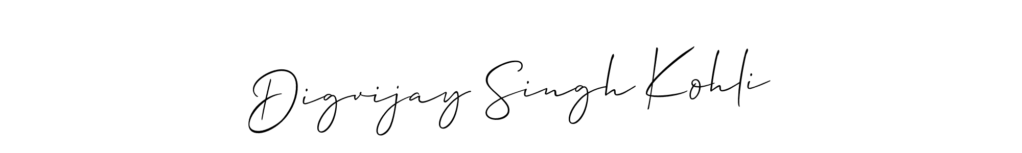 How to make Digvijay Singh Kohli signature? Allison_Script is a professional autograph style. Create handwritten signature for Digvijay Singh Kohli name. Digvijay Singh Kohli signature style 2 images and pictures png