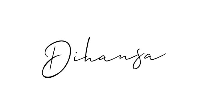 Use a signature maker to create a handwritten signature online. With this signature software, you can design (Allison_Script) your own signature for name Dihansa. Dihansa signature style 2 images and pictures png