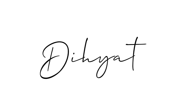 if you are searching for the best signature style for your name Dihyat. so please give up your signature search. here we have designed multiple signature styles  using Allison_Script. Dihyat signature style 2 images and pictures png