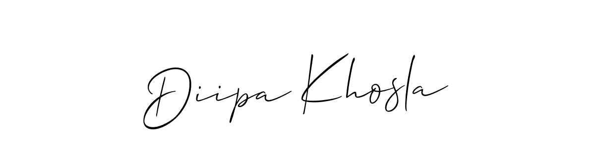 The best way (Allison_Script) to make a short signature is to pick only two or three words in your name. The name Diipa Khosla include a total of six letters. For converting this name. Diipa Khosla signature style 2 images and pictures png