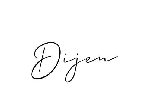 Also we have Dijen name is the best signature style. Create professional handwritten signature collection using Allison_Script autograph style. Dijen signature style 2 images and pictures png