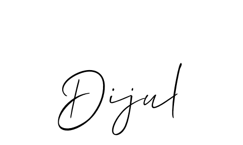 The best way (Allison_Script) to make a short signature is to pick only two or three words in your name. The name Dijul include a total of six letters. For converting this name. Dijul signature style 2 images and pictures png