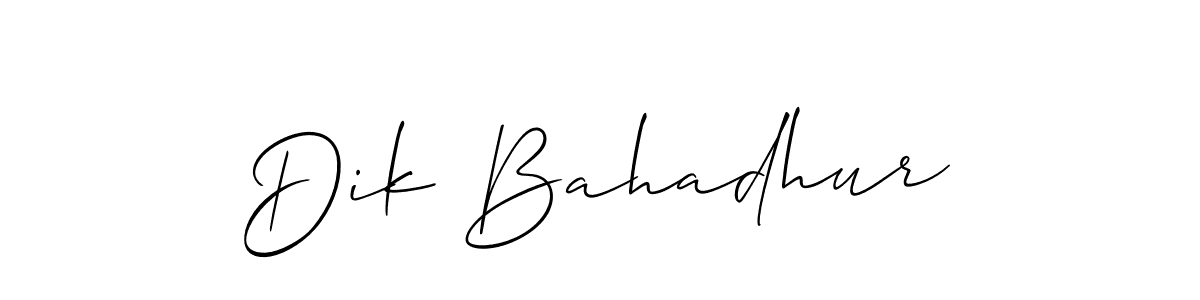 Dik Bahadhur stylish signature style. Best Handwritten Sign (Allison_Script) for my name. Handwritten Signature Collection Ideas for my name Dik Bahadhur. Dik Bahadhur signature style 2 images and pictures png