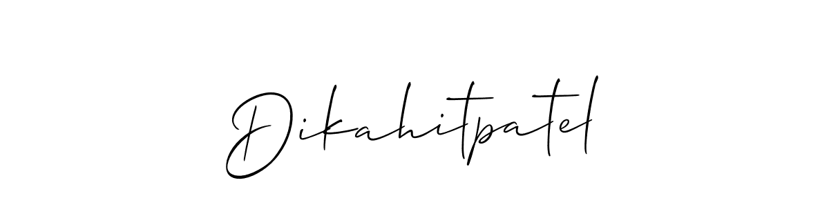 How to make Dikahitpatel name signature. Use Allison_Script style for creating short signs online. This is the latest handwritten sign. Dikahitpatel signature style 2 images and pictures png