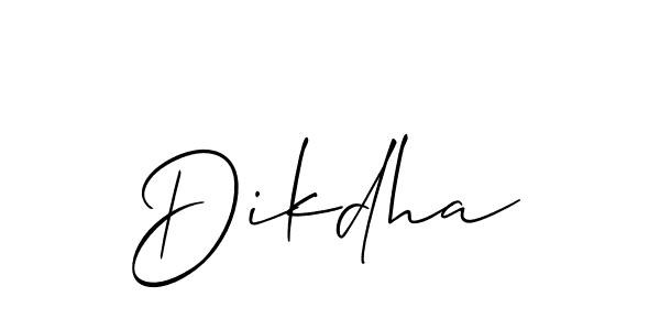 The best way (Allison_Script) to make a short signature is to pick only two or three words in your name. The name Dikdha include a total of six letters. For converting this name. Dikdha signature style 2 images and pictures png
