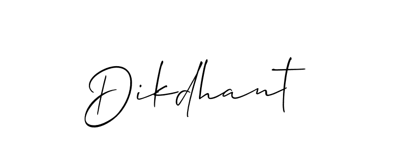 Use a signature maker to create a handwritten signature online. With this signature software, you can design (Allison_Script) your own signature for name Dikdhant. Dikdhant signature style 2 images and pictures png