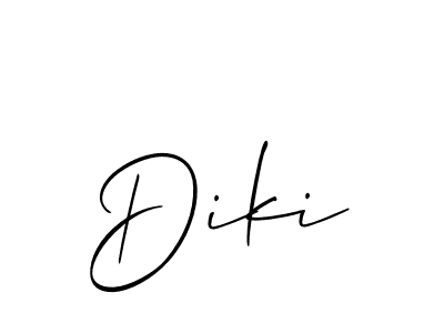Make a beautiful signature design for name Diki. With this signature (Allison_Script) style, you can create a handwritten signature for free. Diki signature style 2 images and pictures png