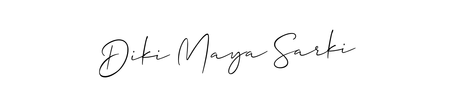 Use a signature maker to create a handwritten signature online. With this signature software, you can design (Allison_Script) your own signature for name Diki Maya Sarki. Diki Maya Sarki signature style 2 images and pictures png