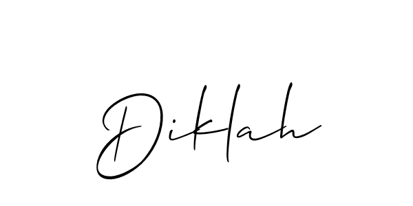 It looks lik you need a new signature style for name Diklah. Design unique handwritten (Allison_Script) signature with our free signature maker in just a few clicks. Diklah signature style 2 images and pictures png