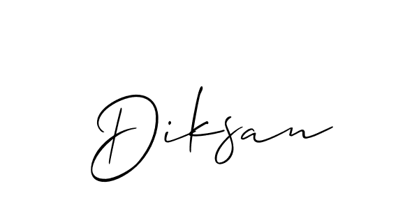 Make a beautiful signature design for name Diksan. With this signature (Allison_Script) style, you can create a handwritten signature for free. Diksan signature style 2 images and pictures png