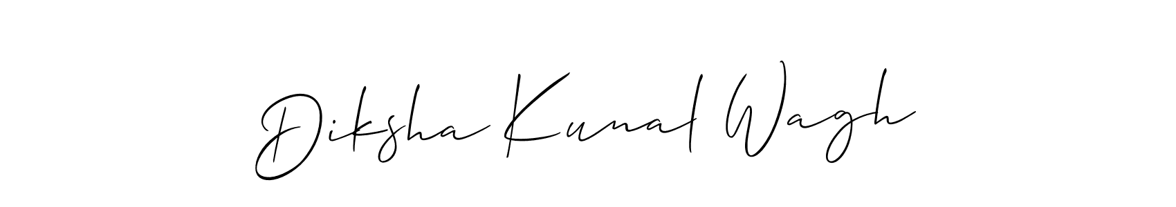 Also You can easily find your signature by using the search form. We will create Diksha Kunal Wagh name handwritten signature images for you free of cost using Allison_Script sign style. Diksha Kunal Wagh signature style 2 images and pictures png