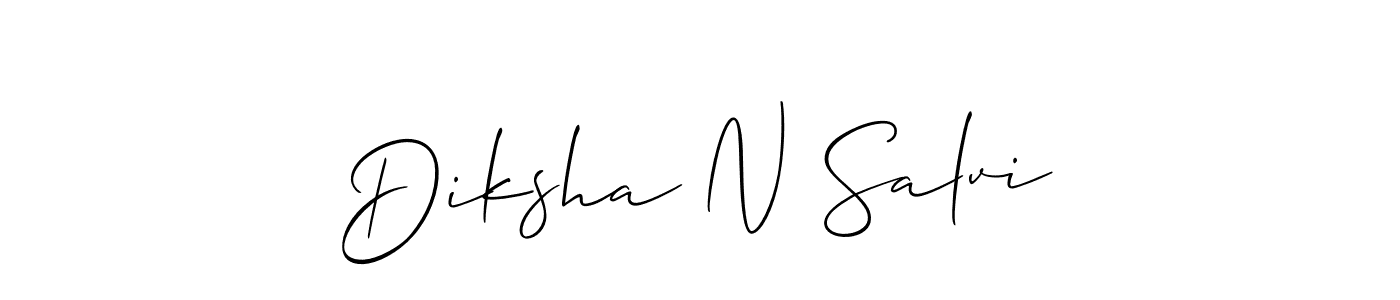 It looks lik you need a new signature style for name Diksha N Salvi. Design unique handwritten (Allison_Script) signature with our free signature maker in just a few clicks. Diksha N Salvi signature style 2 images and pictures png