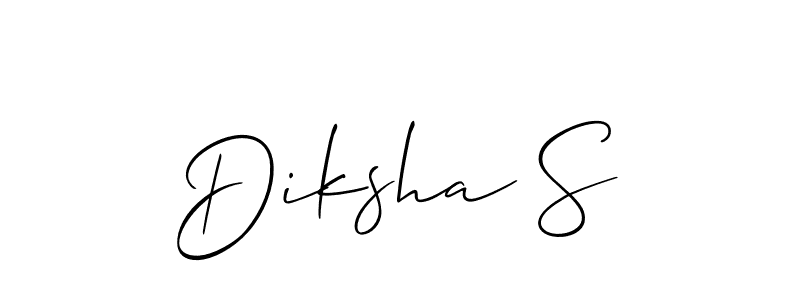 if you are searching for the best signature style for your name Diksha S. so please give up your signature search. here we have designed multiple signature styles  using Allison_Script. Diksha S signature style 2 images and pictures png