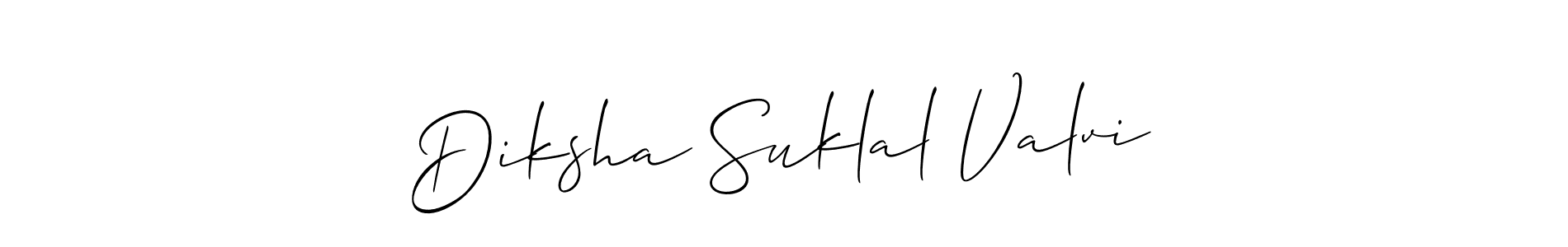 Design your own signature with our free online signature maker. With this signature software, you can create a handwritten (Allison_Script) signature for name Diksha Suklal Valvi. Diksha Suklal Valvi signature style 2 images and pictures png