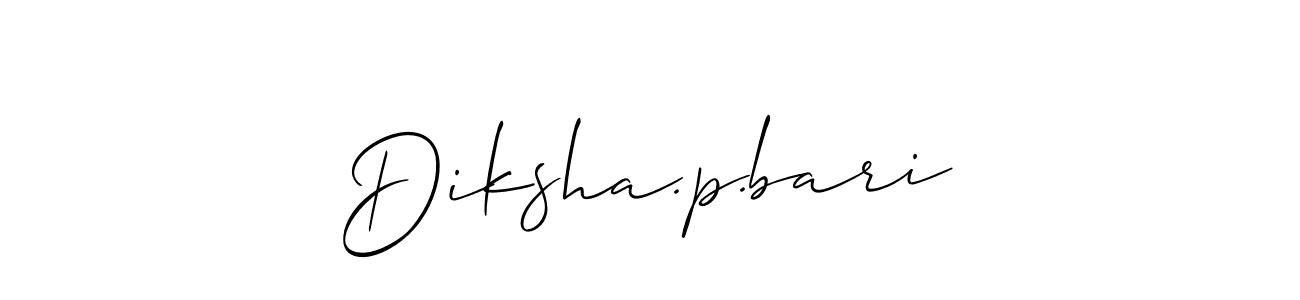 The best way (Allison_Script) to make a short signature is to pick only two or three words in your name. The name Diksha.p.bari include a total of six letters. For converting this name. Diksha.p.bari signature style 2 images and pictures png