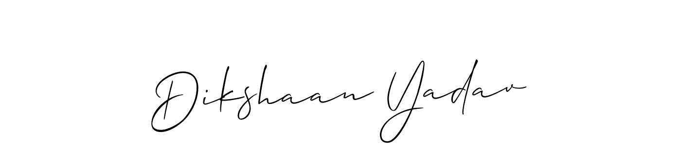 How to make Dikshaan Yadav signature? Allison_Script is a professional autograph style. Create handwritten signature for Dikshaan Yadav name. Dikshaan Yadav signature style 2 images and pictures png