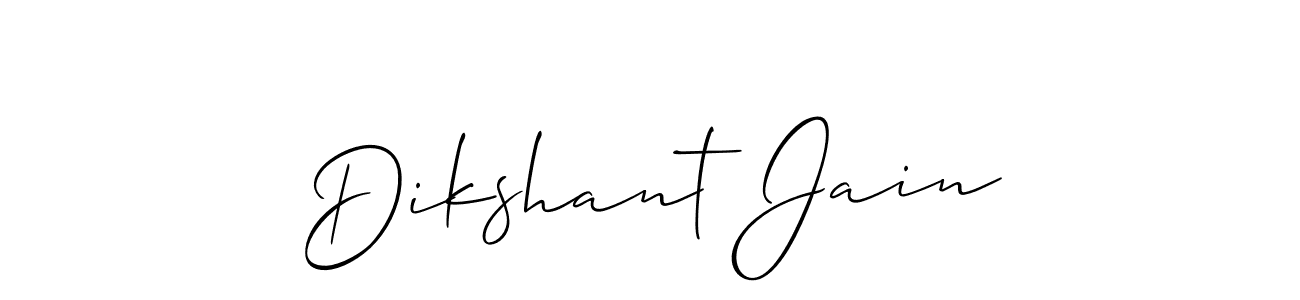 Make a beautiful signature design for name Dikshant Jain. With this signature (Allison_Script) style, you can create a handwritten signature for free. Dikshant Jain signature style 2 images and pictures png