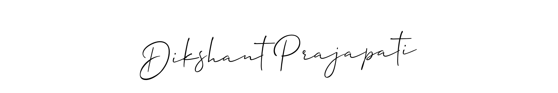 Create a beautiful signature design for name Dikshant Prajapati. With this signature (Allison_Script) fonts, you can make a handwritten signature for free. Dikshant Prajapati signature style 2 images and pictures png